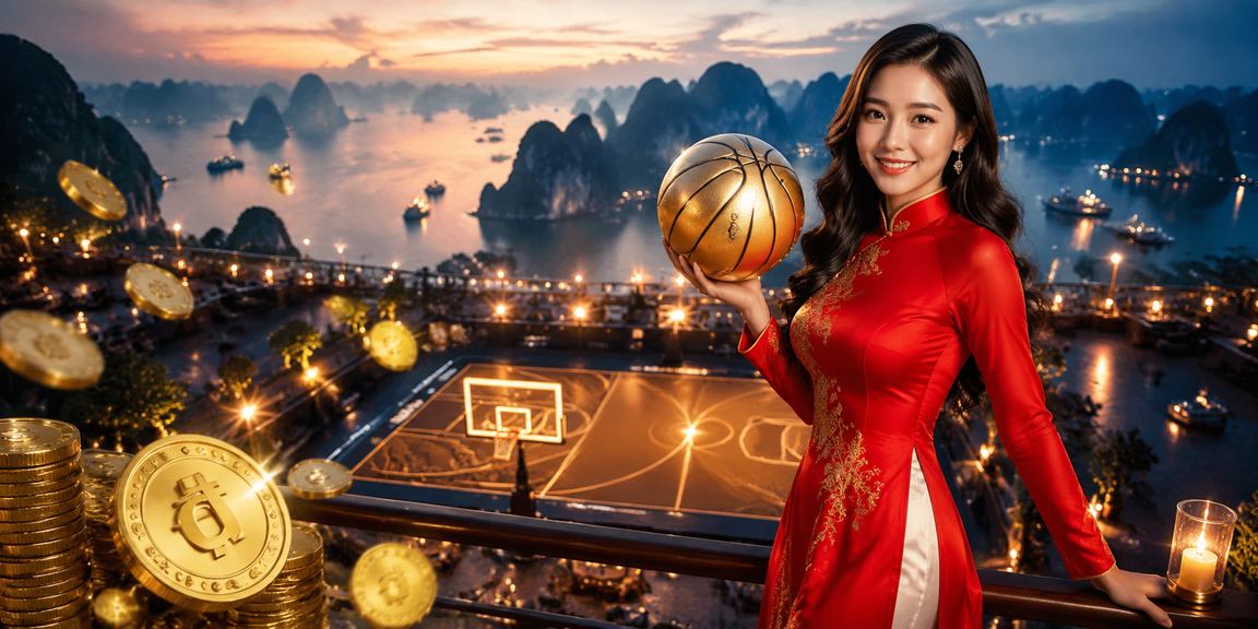 Trận bóng rổ tại Hạ Long cùng trang phục áo dài truyền thống