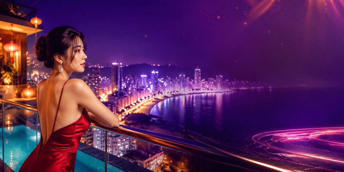 Phong cảnh đêm nhà phố Nha Trang với ánh đèn neon